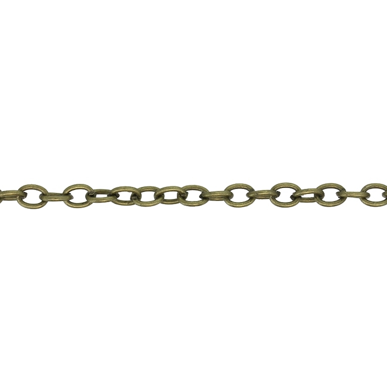 METAL CHAIN - CABLE OVAL - 0.8x4x3mm ANTIQUE BRONZE - 2meters