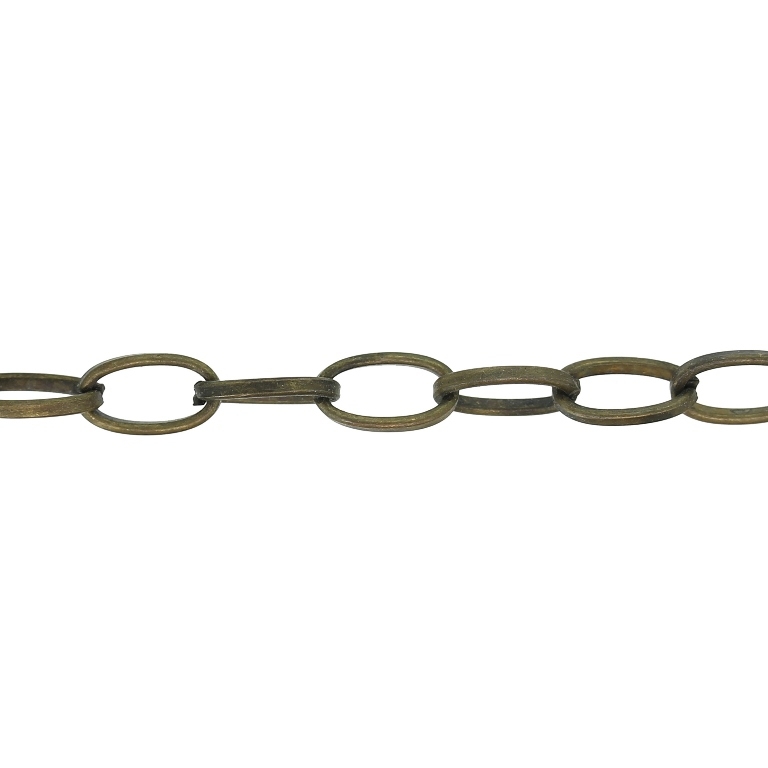 METAL CHAIN - CABLE OVAL FLAT - 1.2x9x5mm ANTIQUE BRONZE - 1meter