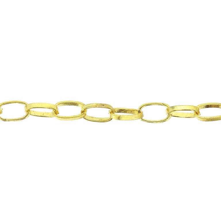 METAL CHAIN - CABLE OVAL FLAT - 1.2x7.5x4.5mm GOLD - 1meter