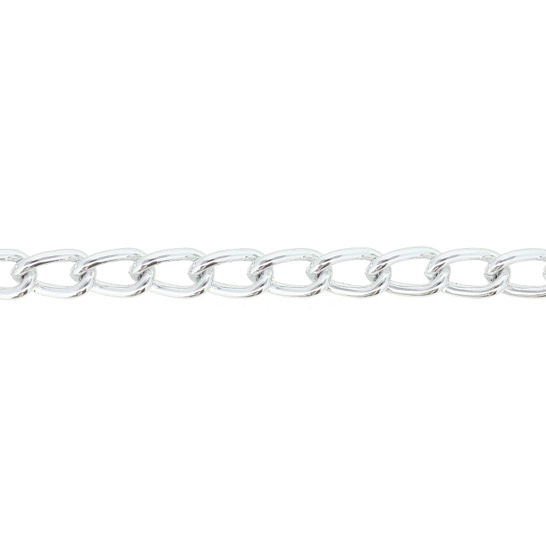 METAL CHAIN - ALUMINUM - TAIL EXTENSION EXTENSION - 1.2x7.5x4.5mm SILVER - 1meter