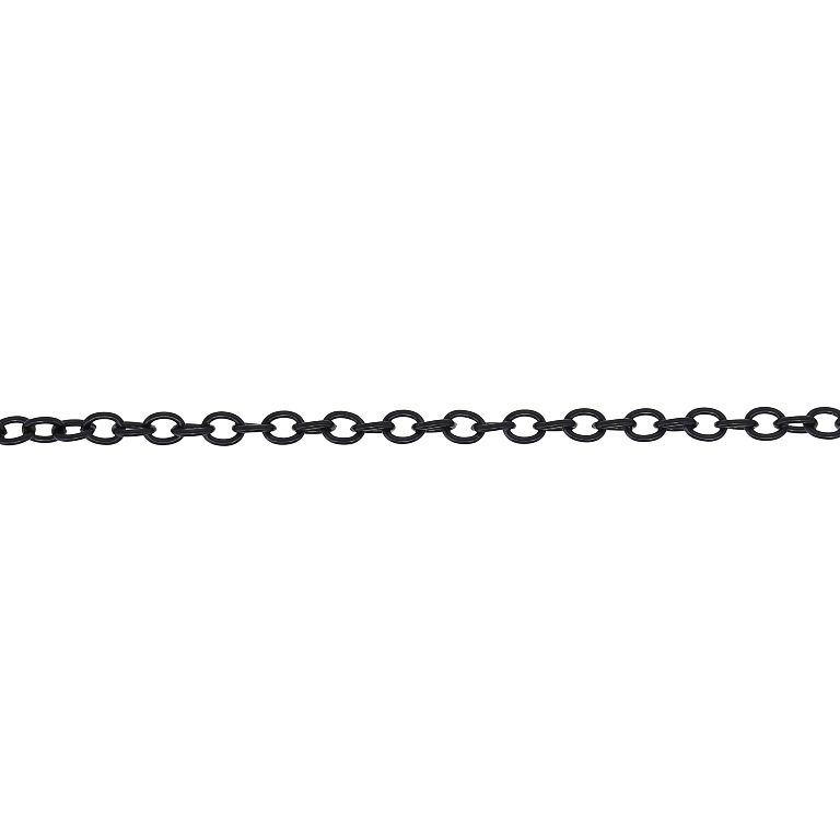 METAL CHAIN - SOLDERED - CABLE OVAL - 0.5x2.5x2mm BLACK - NICKEL FREE - 2meters