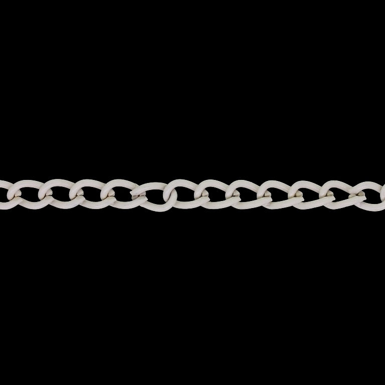 METAL CHAIN - COLORFUL - TAIL EXTENSION EXTENSION - 1.0x6.5x3.5mm WHITE - 1meter