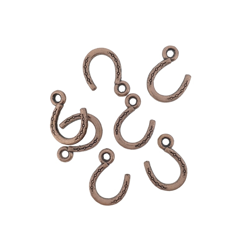 METAL BEADS - PENDANT - HORSESHOE 03 - 11x14x2mm ANTIQUE BRASS - 20pcs. Hole-1.7mm