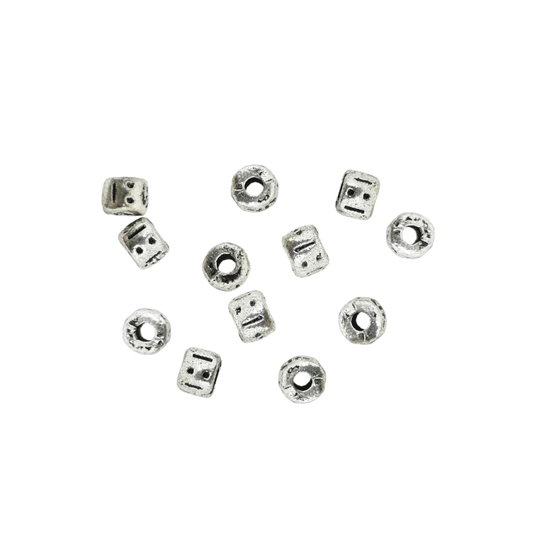 METAL BEADS - CYLINDER 05 RELIEF - 3.5x3mm NICKEL - PACKAGE 400pcs. Hole-1.3mm