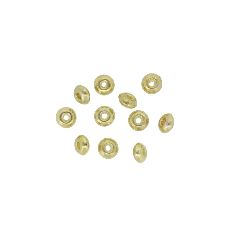 METAL BEADS - WASHER 05 SMOOTH - 5x2.5mm GOLD 02 - 300pcs. Hole-1.5mm