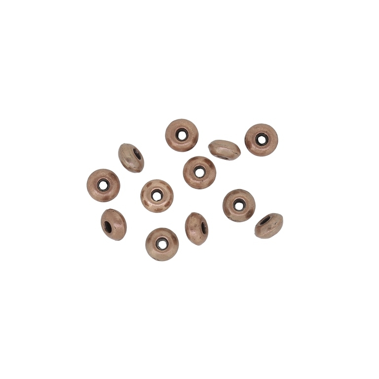 METAL BEADS - WASHER 05 SMOOTH - 5x2.5mm ANTIQUE BRASS - 30pcs. Hole-1.5mm