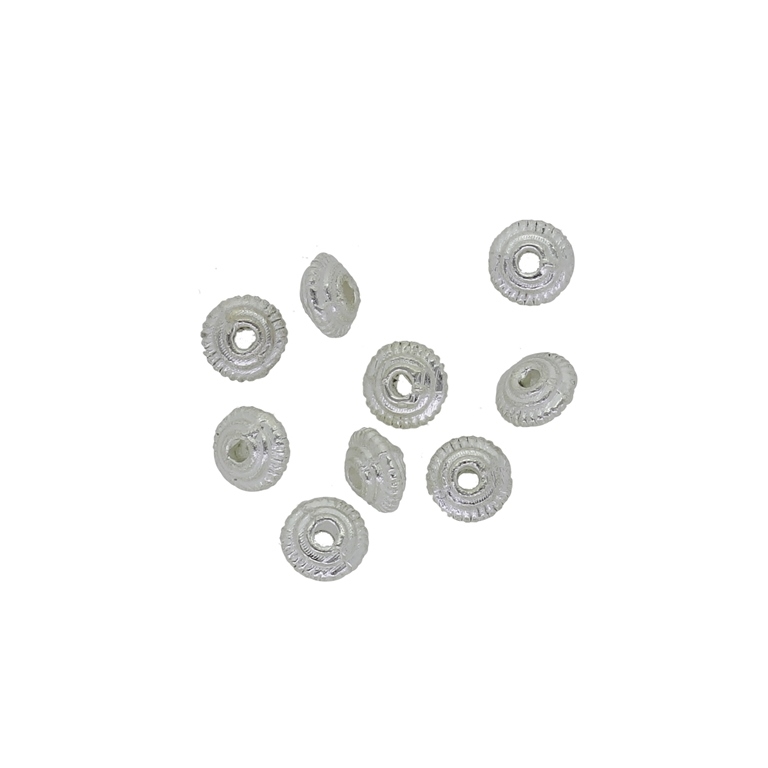 METAL BEADS - WASHER RELIEF 01 - 5x3mm SILVER - 50pcs. Hole-1.2mm