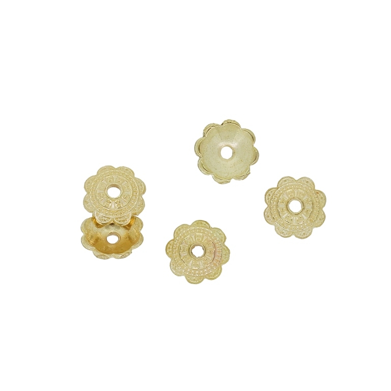 METAL BEADS - HAT RELIEF 01 - 7x2mm GOLD - PACKAGE 400pcs. Hole-1.6mm