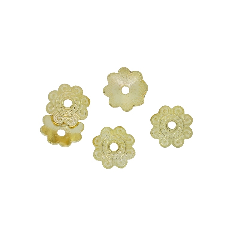 METAL BEADS - HAT RELIEF 02 - 10x3mm GOLD - 25pcs. Hole-1.8mm