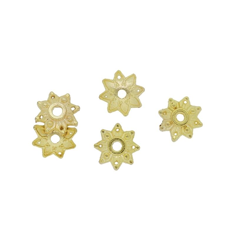 METAL BEADS - HAT RELIEF 06 - 9x2.5mm GOLD - PACKAGE 490pcs. Hole-1.8mm