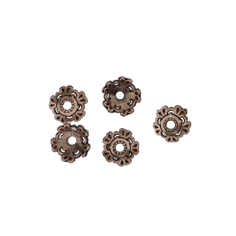 METAL BEADS - HAT RELIEF 07 - 8x3mm ANTIQUE BRASS - 30pcs. Hole-1.8mm