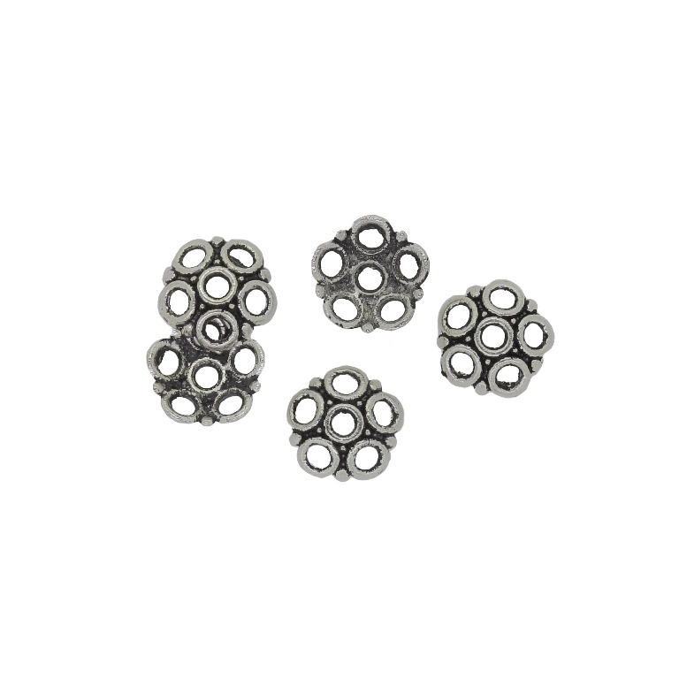 METAL BEADS - HAT CIRCLES 01 - 8x2mm NICKEL - PACKAGE 300pcs. Hole-1.6mm