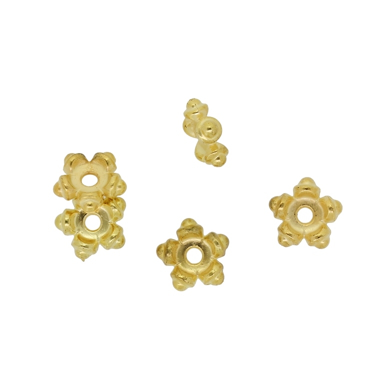 METAL PLATED PLASTIC / CCB BEADS - FLOWER SEPARATOR 01 - 11mm GOLD - 50g Hole-2.5mm (256pcs.)