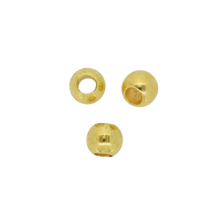 METAL PLATED PLASTIC / CCB BEADS - BALL - 8x10mm GOLD - PACKAGE 500g Hole-5.0mm (1275pcs.)