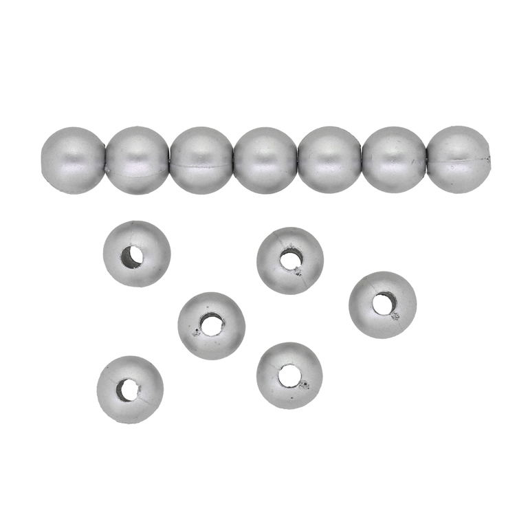 METAL PLATED PLASTIC / CCB BEADS - BALL - 10mm LEAD (LIGHT) - PACKAGE 500g Hole-3.5mm (1120pcs.)