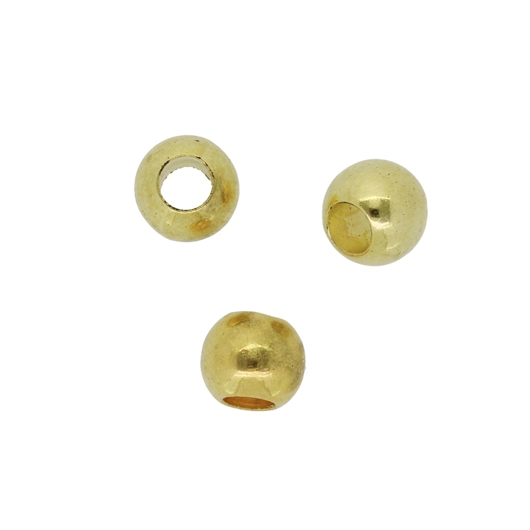 METAL PLATED PLASTIC / CCB BEADS - BALL - 10x12mm GOLD - PACKAGE 500g Hole-6.0mm (710pcs.)