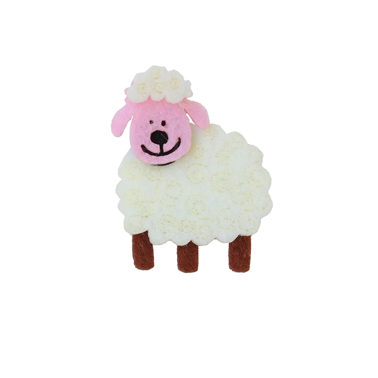 TEXTILE BEADS - FELT - SHEEP 01 - 43x55mm ECRU - PACKAGE 10pcs.