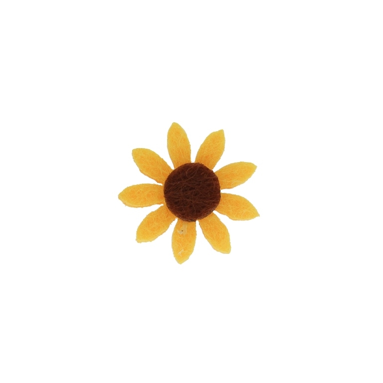 TEXTILE BEADS - FELT - SUNFLOWER 02 - 20mm YELLOW - PACKAGE 50pcs.