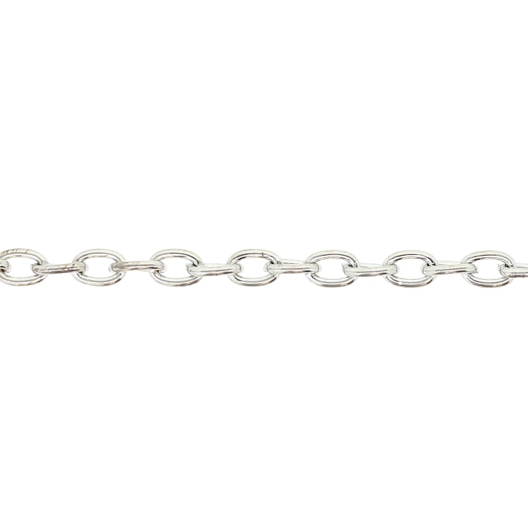 METAL CHAIN - CABLE OVAL - 1.0x5.5x3.5mm NICKEL - 2meters