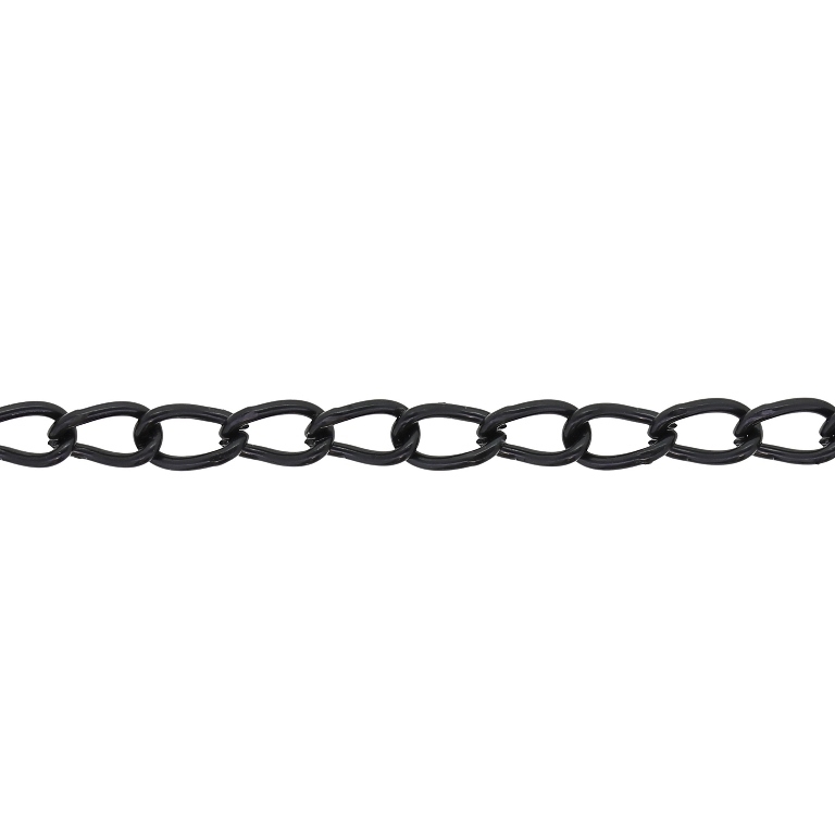 METAL CHAIN - TAIL EXTENSION EXTENSION - 1.0x7x4mm BLACK - 2meters