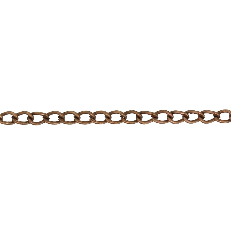 METAL CHAIN - TAIL EXTENSION EXTENSION - 0.7x4x2.5mm ANTIQUE BRASS - NICKEL FREE - 4meters