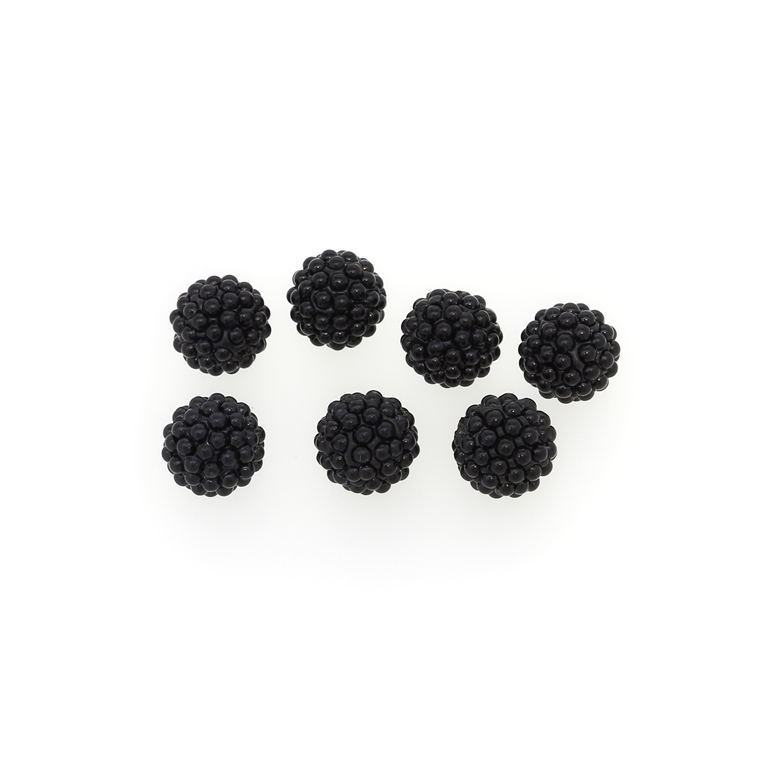 SHAMBALA TYPE FOR PIN - POLYMER WITH PEARLS - BALL - 10mm BLACK - PACKAGE 100pcs. Hole-1.0mm