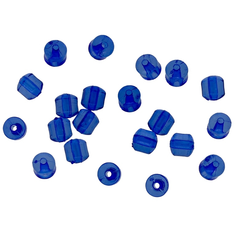 TRANSPARENT PLASTIC BEADS - CYLINDER 02 - 6x6mm BLUE (DARK) V44 - 50g Hole-1.5mm (285pcs.)