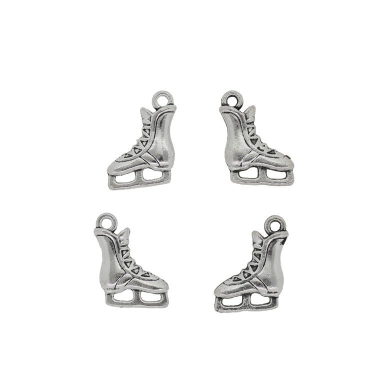 METAL BEADS - PENDANT - SKATE 01 - 12x18x3mm NICKEL - PACKAGE 40pcs. Hole-1.9mm