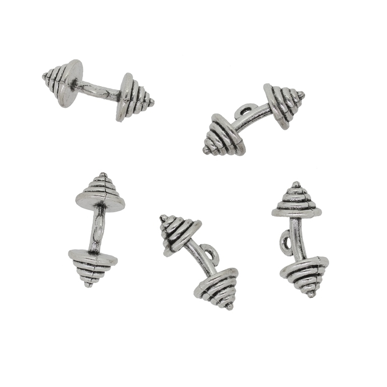 METAL BEADS - PENDANT - BARS 01 - 21x10x9mm NICKEL - 3pcs. Hole-2.0mm