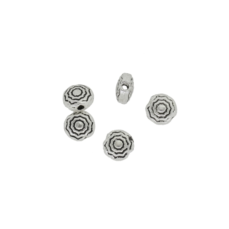 METAL BEADS - DISK 02 CIRCLE - 5.5x3mm NICKEL - 30pcs. Hole-1.2mm