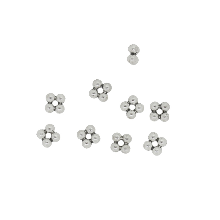 METAL BEADS - SQUARE BALLS 01 - 2.5x5x5mm NICKEL - PACKAGE 400pcs. Hole-1.5mm