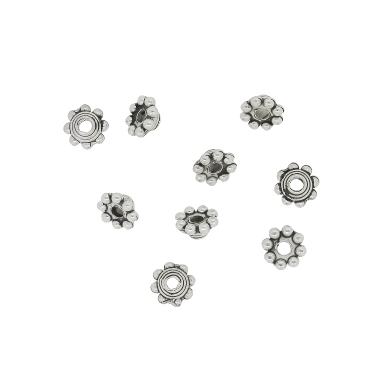 METAL BEADS - CONE RELIEF BALLS - 2.5x5mm NICKEL - PACKAGE 500pcs. Hole-1.5mm