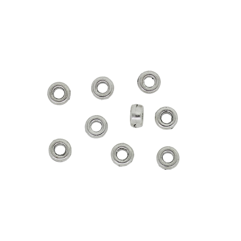 METAL BEADS - WASHER 03 SMOOTH - 5x2.5mm NICKEL - 30pcs. Hole-2.4mm