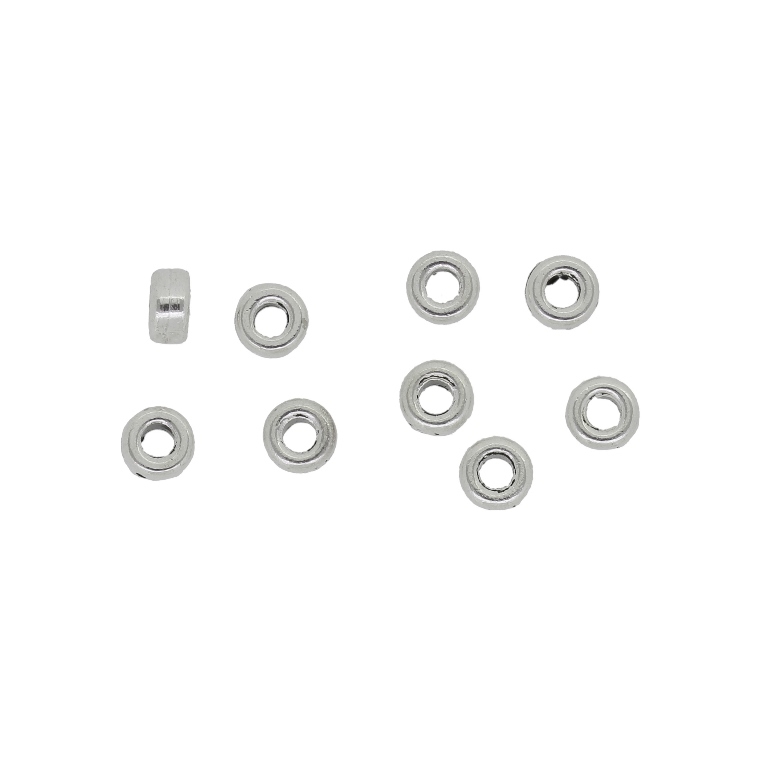 METAL BEADS - WASHER 03 SMOOTH - 5x2.5mm SILVER - 30pcs. Hole-2.4mm