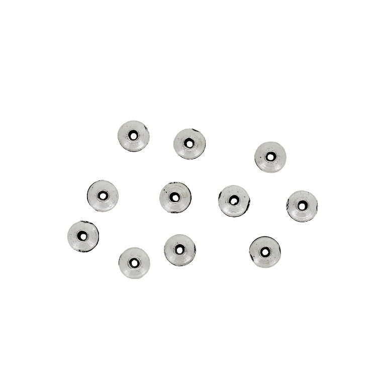 METAL BEADS - WASHER 06 SMOOTH - 5x2mm NICKEL - 50pcs. Hole-1.2mm