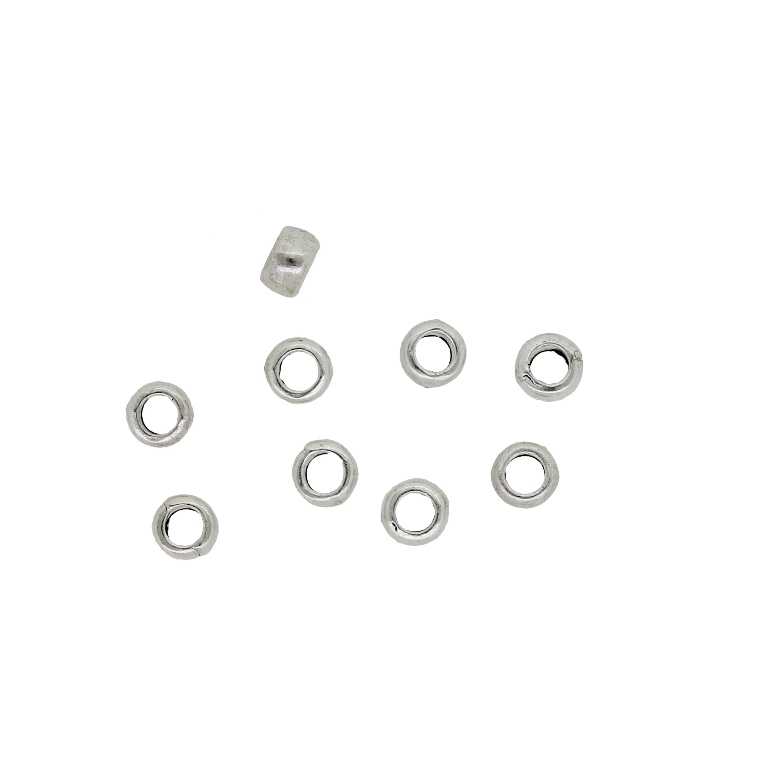 METAL BEADS - WASHER 07 SMOOTH - 5x3mm NICKEL - 30pcs. Hole-2.6mm