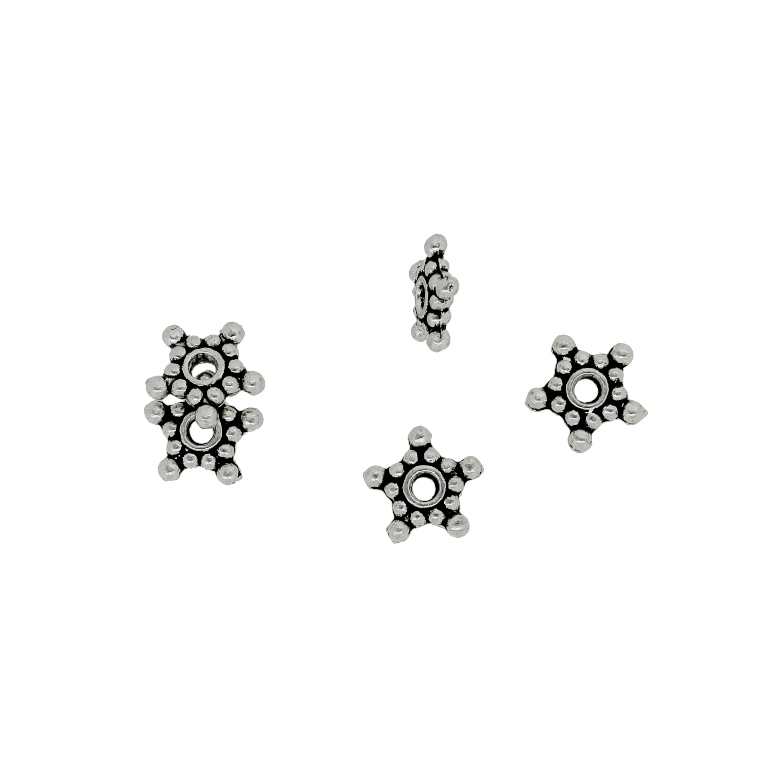 METAL BEADS - WASHER STAR BALLS - 9x1.8mm NICKEL - 25pcs. Hole-1.8mm