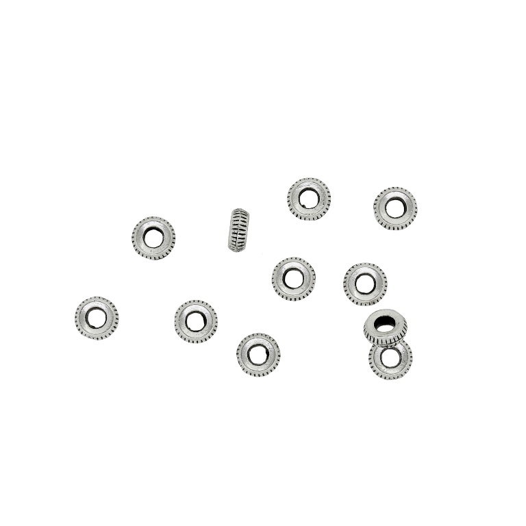 METAL BEADS - WASHER STRIPE 01 - 4.5x2mm NICKEL - PACKAGE 500pcs. Hole-1.8mm