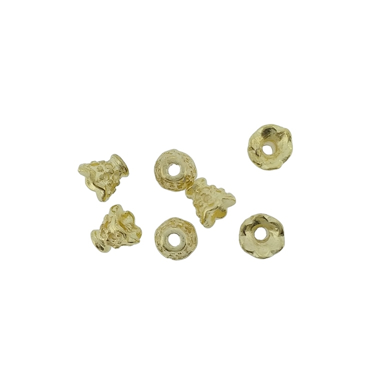 METAL BEADS - HAT RELIEF 03 CONE - 5.5x5mm GOLD - 30pcs. Hole-1.6mm