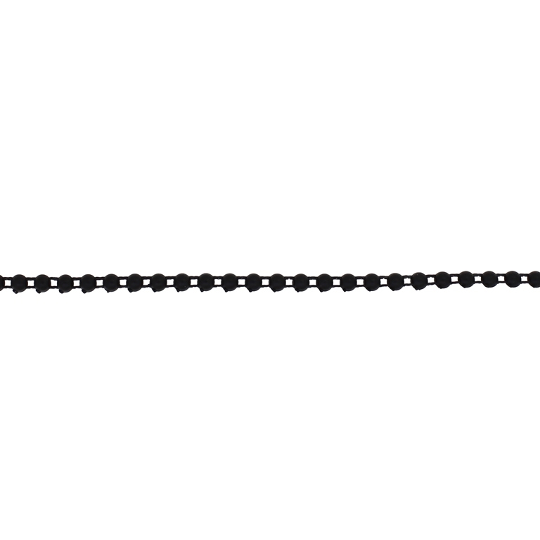 PLASTIC BEADED TRIM GARLAND - HEMISPHERE 01 - 4x3mm BLACK - ROLL 50meters