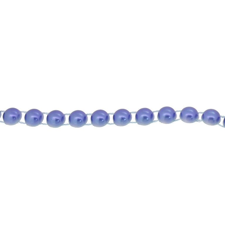 PLASTIC BEADED TRIM GARLAND - HEMISPHERE 01 - 8x5mm BLUE - ROLL 25yards(22m)