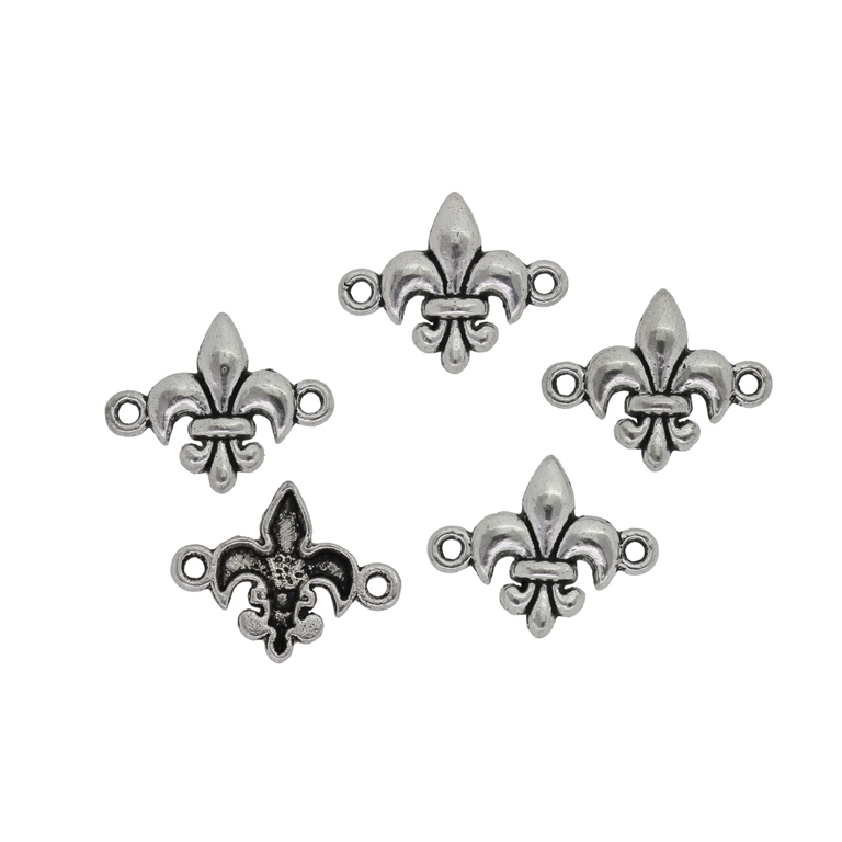 METAL BEADS - CONNECTING ELEMENT - 2 RINGS - ROYAL LILY 01 - 19.5x15x3mm NICKEL - PACKAGE 80pcs. Hole-1.7mm