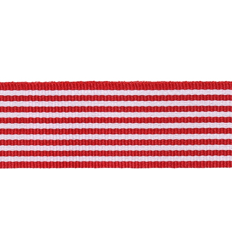 GROSGRAIN RIBBON - STRIPED - 26mm RED AND WHITE - 100yards(91m)