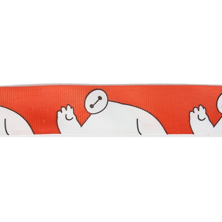 GROSGRAIN RIBBON - PRINT - ROBOT BAYMAX 02 - 25mm RED AND WHITE - 50yards(45m)