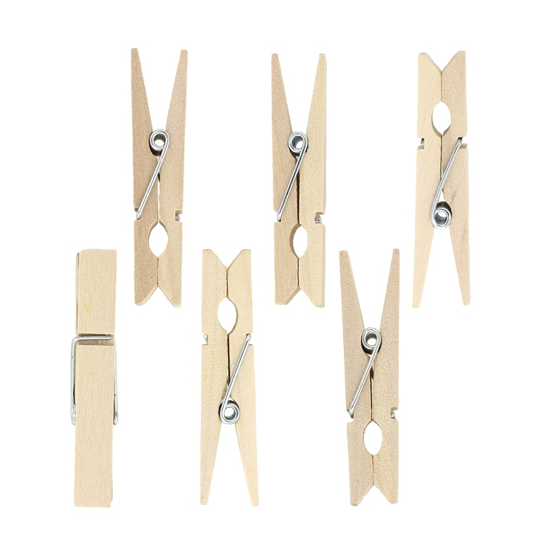 WOODEN FIGURES - CLOTHESPIN - 74x13x10mm - NATURAL - PACKAGE 50pcs.