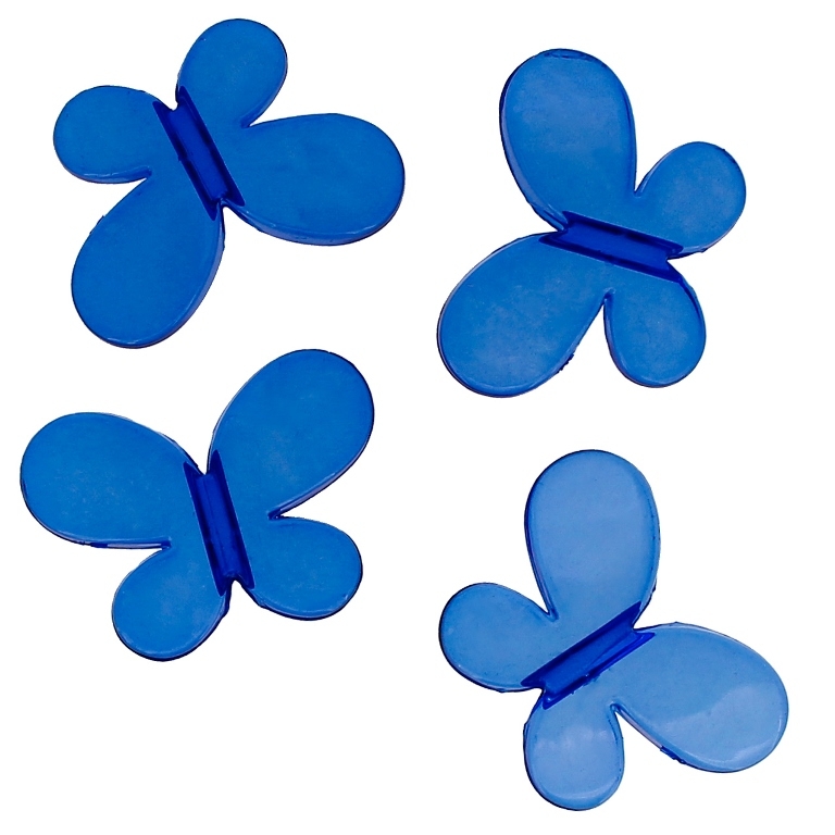 TRANSPARENT PLASTIC BEADS - BUTTERFLY 01 - SMOOTH 21x29x6mm BLUE (DARK) V44 - 50g Hole-3.0mm (26pcs.)