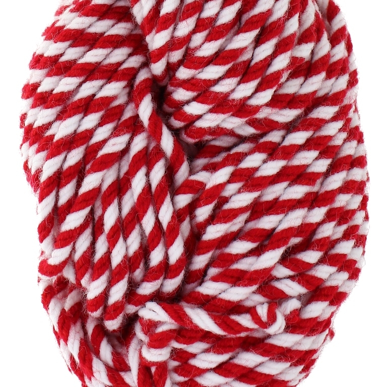 YARN - BABA MARTA 73 - 3mm - WHITE-RED - 55m - ACRYLIC (5 skeins)