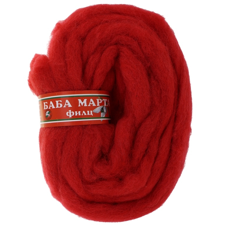 YARN - BABA MARTA FELT - RED 51 - 1.8m - WOOL - 1 skein