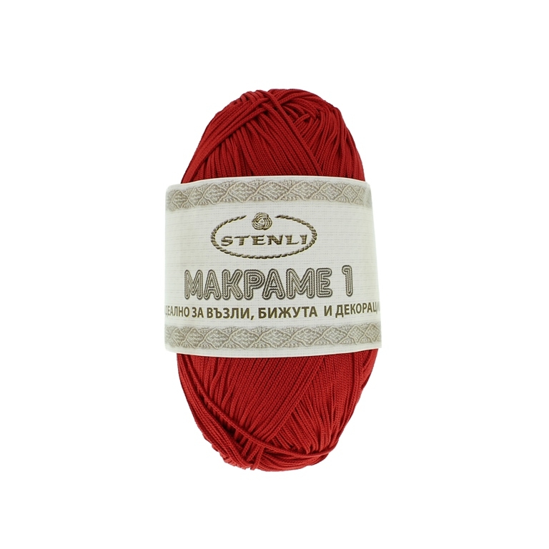 YARN - MACRAME 1.0mm - RED 422 - 170m - POLYESTER MATTE - 1 skein