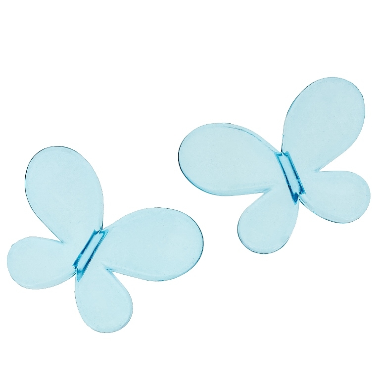 TRANSPARENT PLASTIC BEADS - BUTTERFLY 01 - SMOOTH 33x46x8mm BLUE SKY (DARK) V40 - 50g Hole-3.5mm (6pcs.)